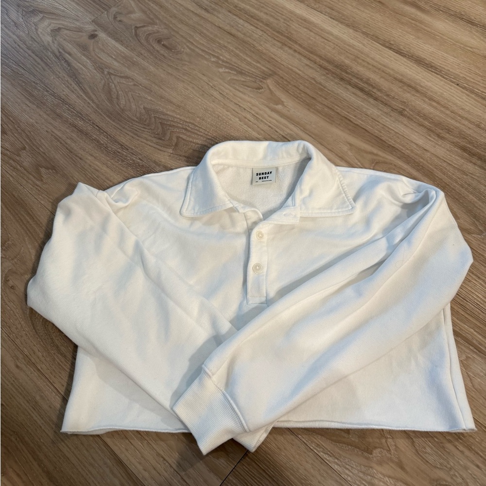 Sunday Best Collared Crop Sweatshirt